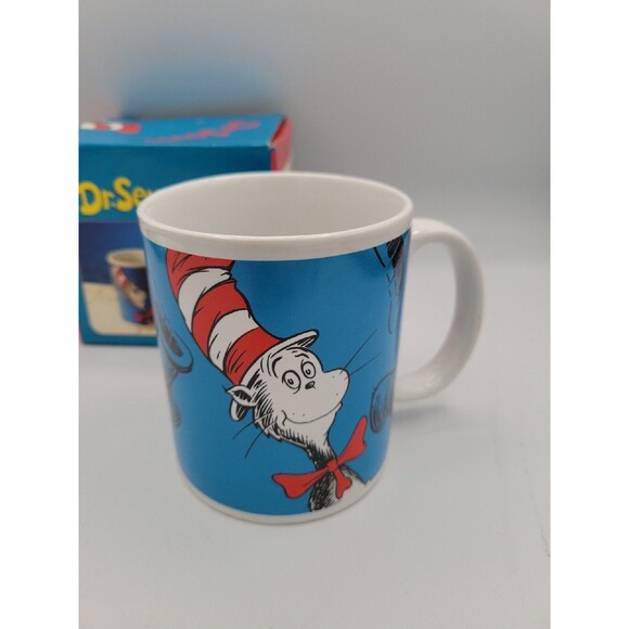 Dr Seuss Coffee Cup Mug Cat in the Hat w/ Box Blue Collectible12oz - Picture 2 of 16